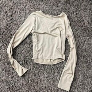 Green and Beige Long Sleeve Shirt